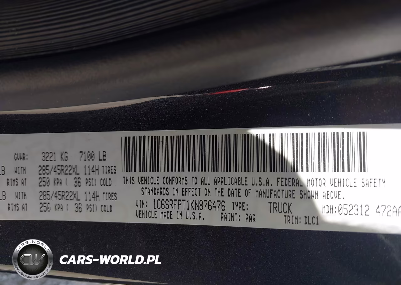 2019 Ram 1500 Limited 4X4 6'4 Box VIN:1C6SRFPT1KN876476 - 9