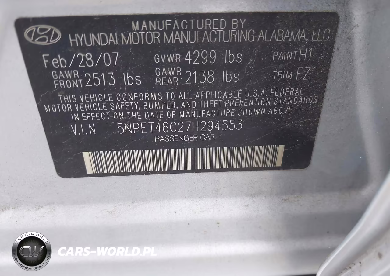2007 Hyundai Sonata Gls-Gls W-Xm VIN:5NPET46C27H294553 - 9