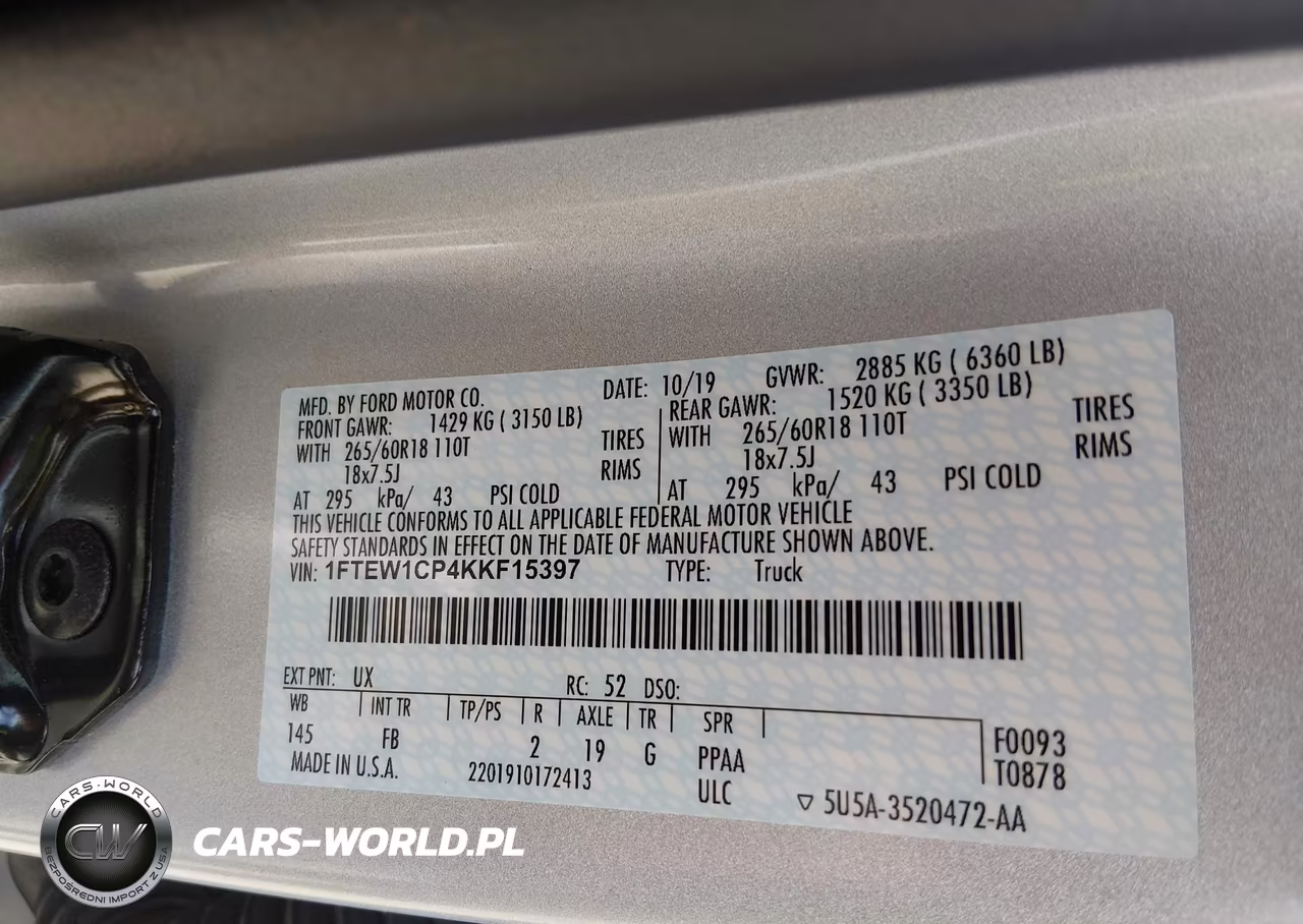 2019 Ford F-150 Xlt VIN:1FTEW1CP4KKF15397 - 9