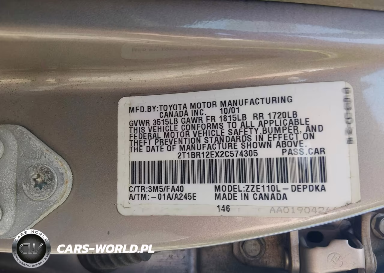 2002 Toyota Corolla Le VIN:2T1BR12EX2C574305 - 9