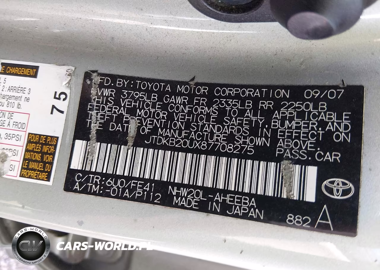 2008 Toyota Prius VIN:JTDKB20UX87708275 - 9