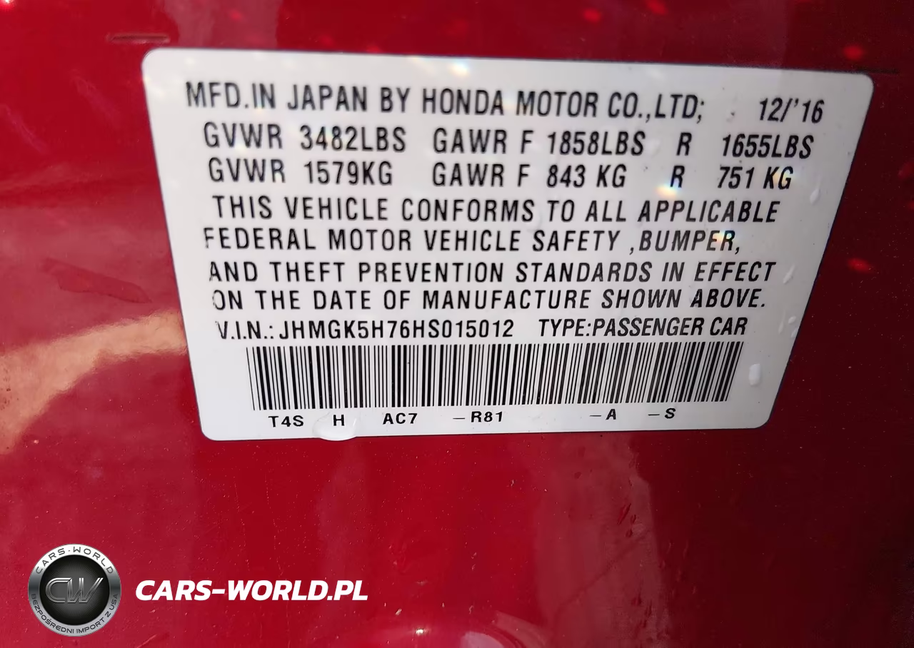 2017 Honda Fit Ex VIN:JHMGK5H76HS015012 - 9