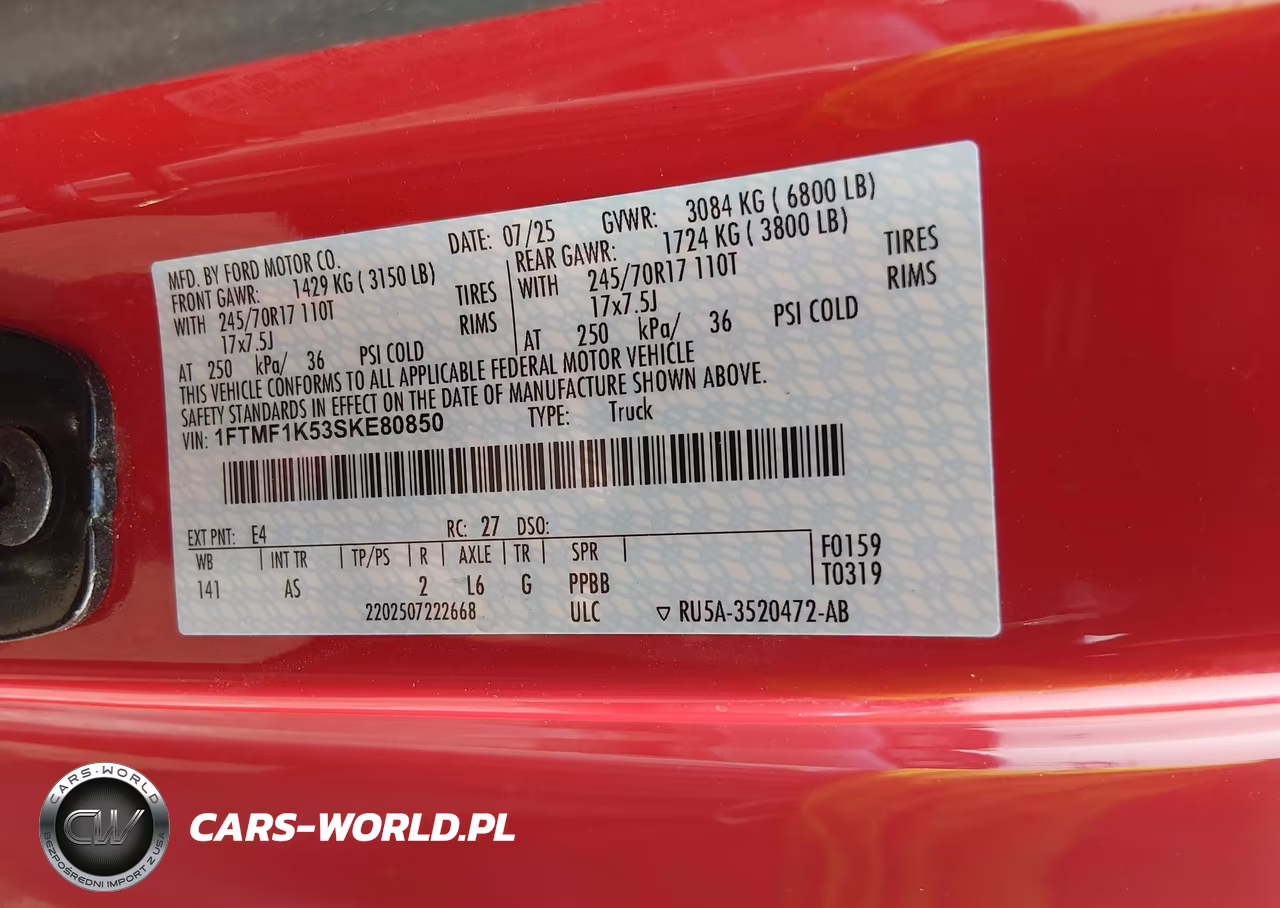 2025 Ford F-150 Xl VIN:1FTMF1K53SKE80850 - 9