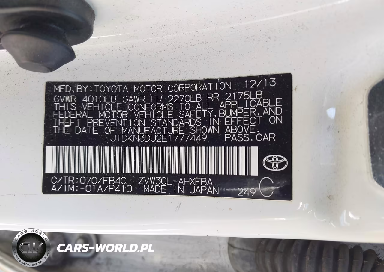 2014 Toyota Prius Two VIN:JTDKN3DU2E1777449 - 9