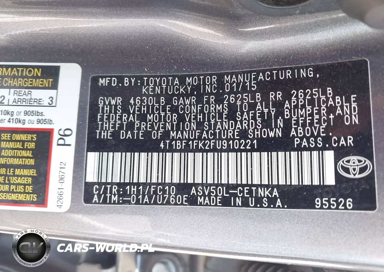 2015 Toyota Camry Le VIN:4T1BF1FK2FU910221 - 9