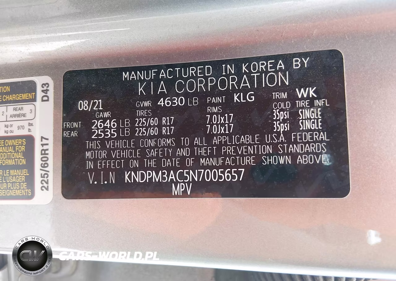 2022 Kia Sportage Lx VIN:KNDPM3AC5N7005657 - 9