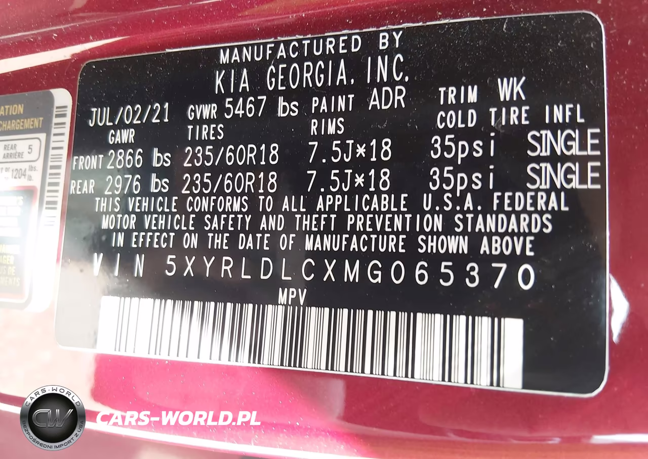 2021 Kia Sorento S VIN:5XYRLDLCXMG065370 - 9