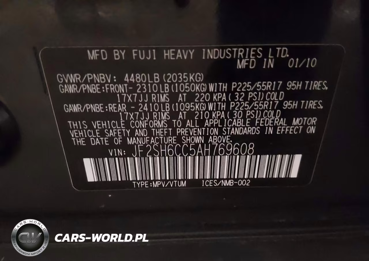 2010 Subaru Forester 2.5X Premium VIN:JF2SH6CC5AH769608 - 9