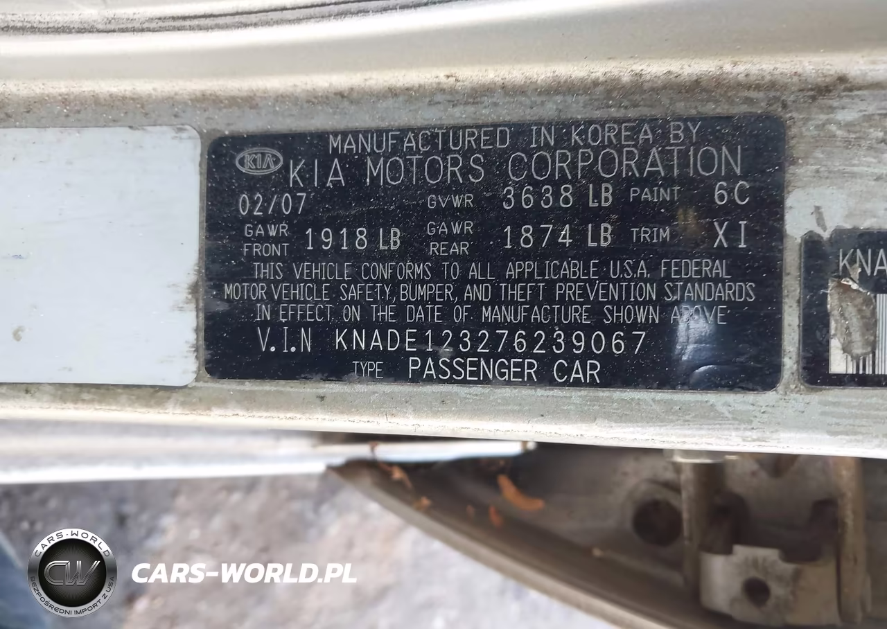 2007 Kia Rio Sx VIN:KNADE123276239067 - 9