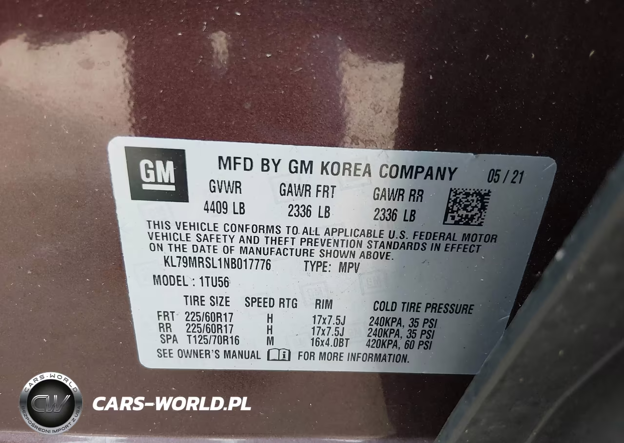 2022 Chevrolet Trailblazer Awd Lt VIN:KL79MRSL1NB017776 - 9