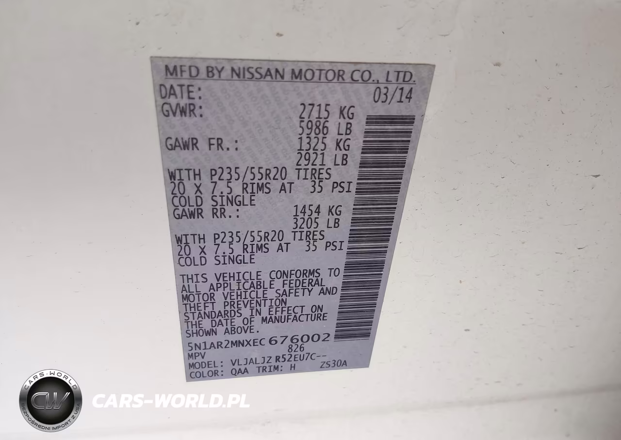 2014 Nissan Pathfinder Platinum VIN:5N1AR2MNXEC676002 - 9
