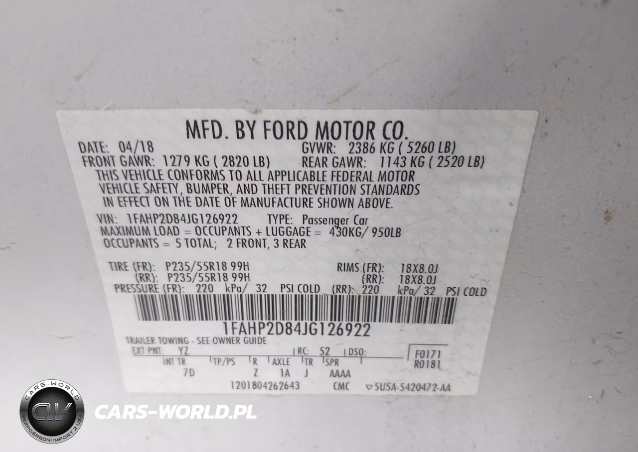 2018 Ford Taurus Se VIN:1FAHP2D84JG126922 - 9