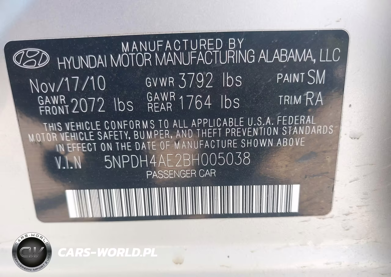 2011 Hyundai Elantra Limited VIN:5NPDH4AE2BH005038 - 9