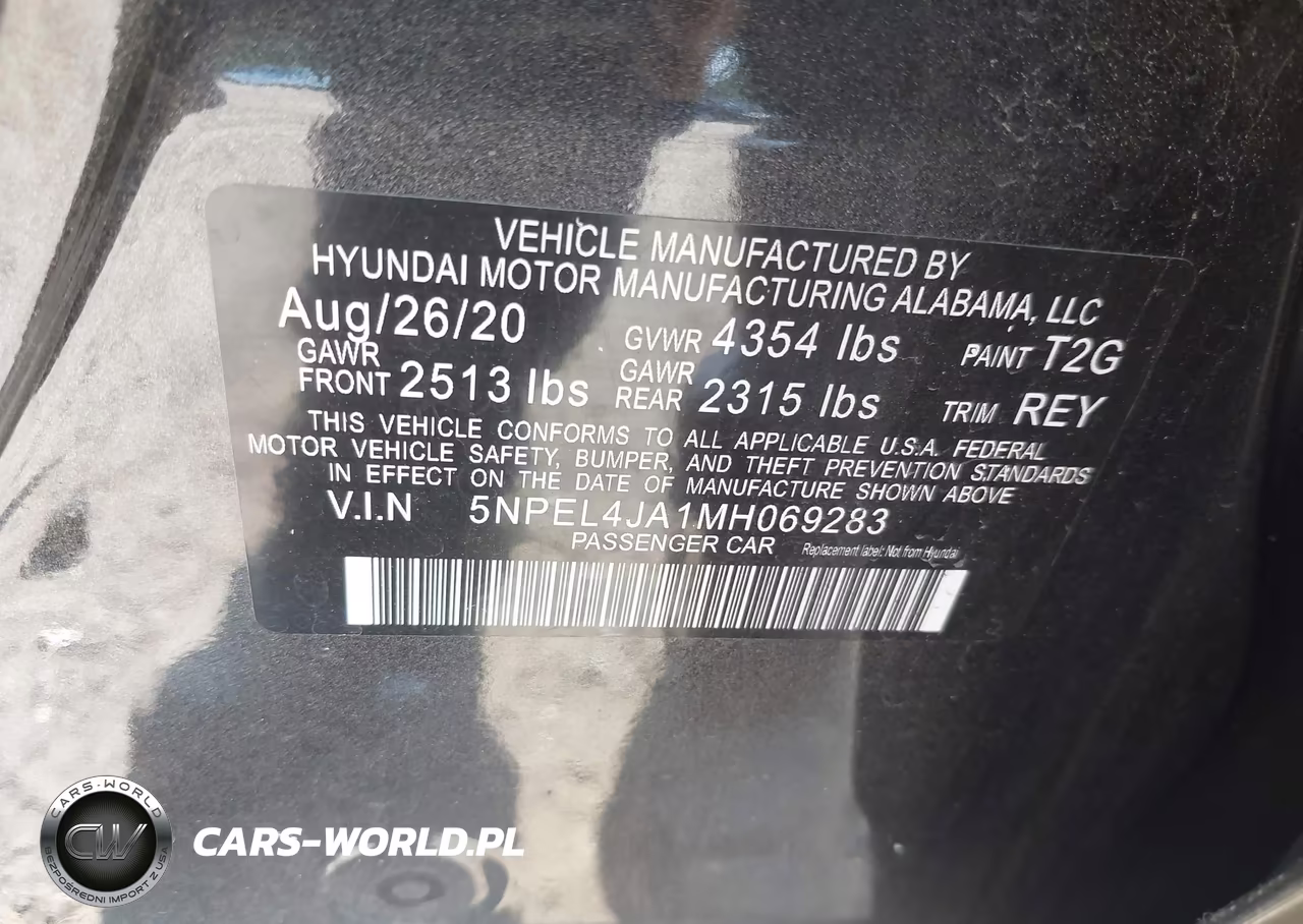 2021 Hyundai Sonata Sel VIN:5NPEL4JA1MH069283 - 9