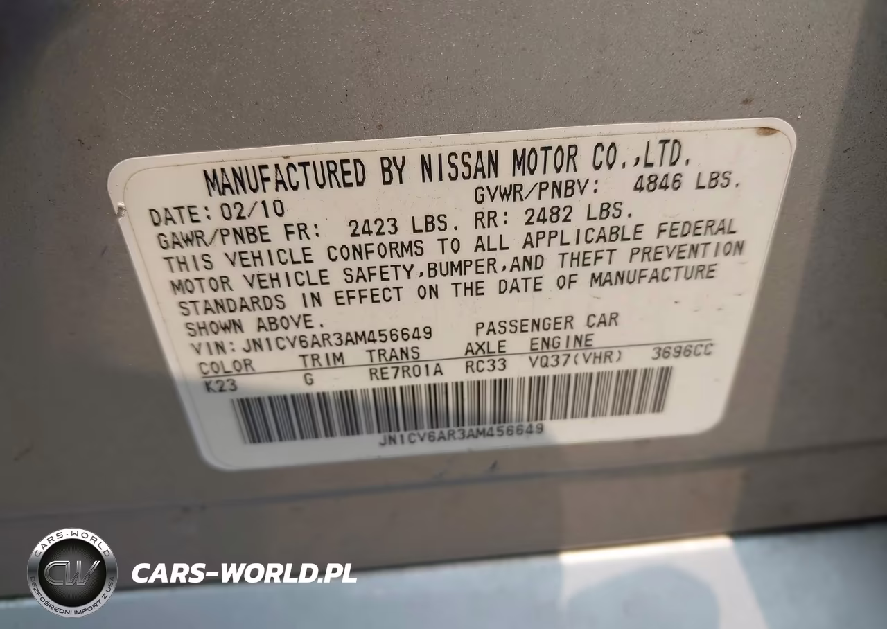 2010 Infiniti G37X VIN:JN1CV6AR3AM456649 - 9