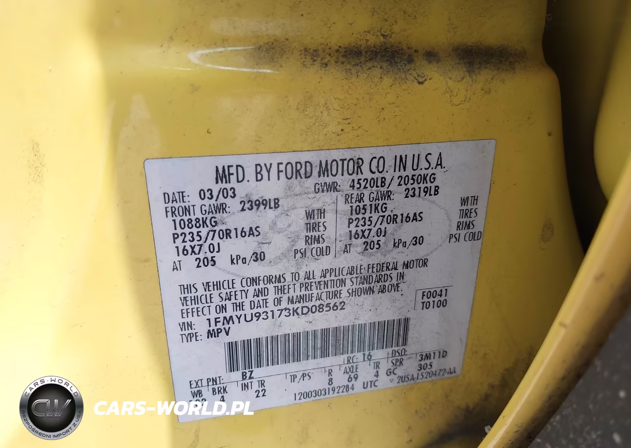 2003 Ford Escape Xlt VIN:1FMYU93173KD08562 - 9
