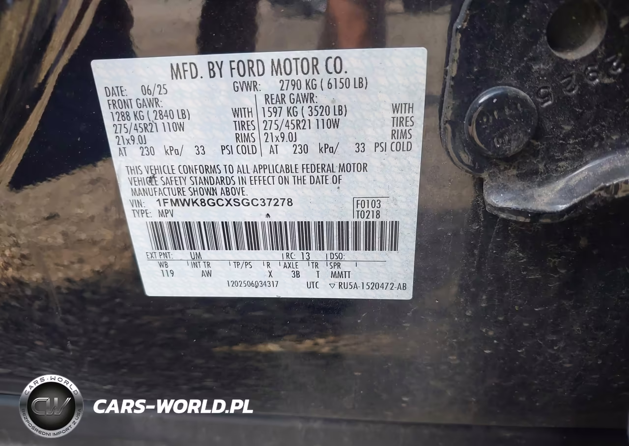 2025 Ford Explorer St VIN:1FMWK8GCXSGC37278 - 9