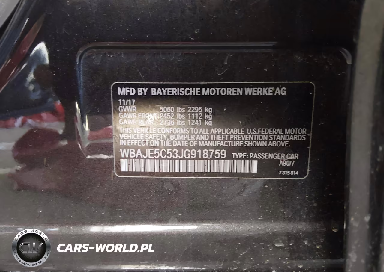 2018 BMW 540I VIN:WBAJE5C53JG918759 - 9