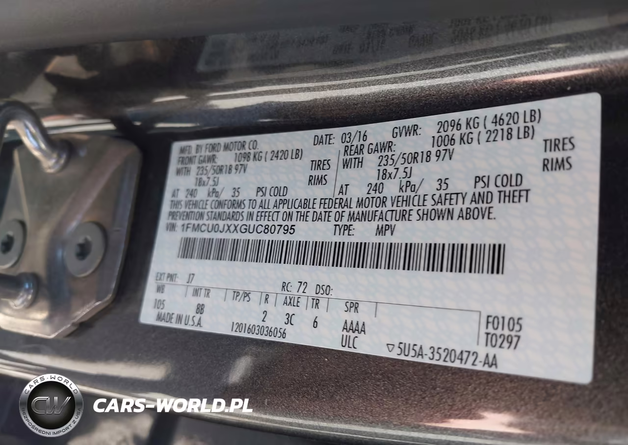 2016 Ford Escape Titanium VIN:1FMCU0JXXGUC80795 - 9