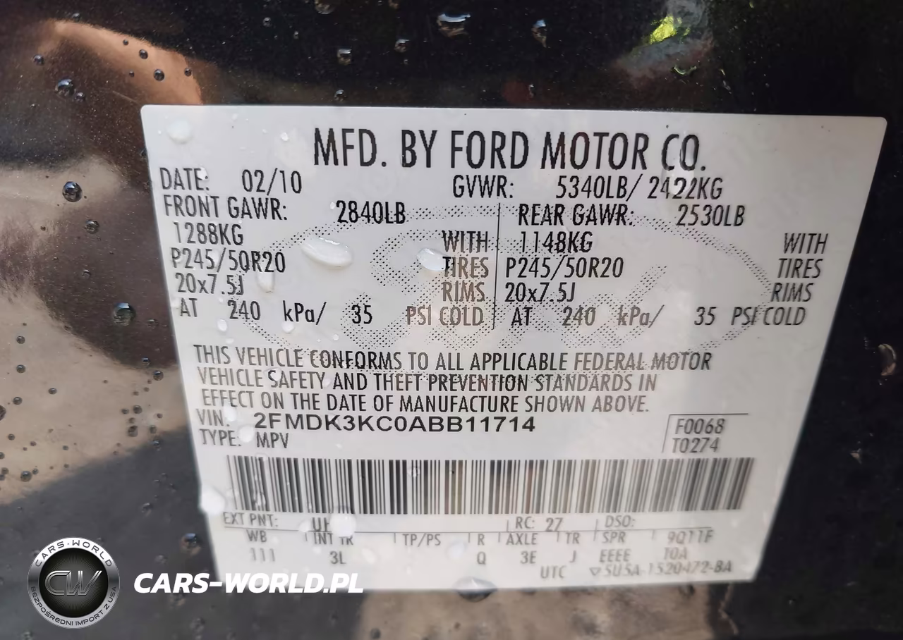 2010 Ford Edge Limited VIN:2FMDK3KC0ABB11714 - 9