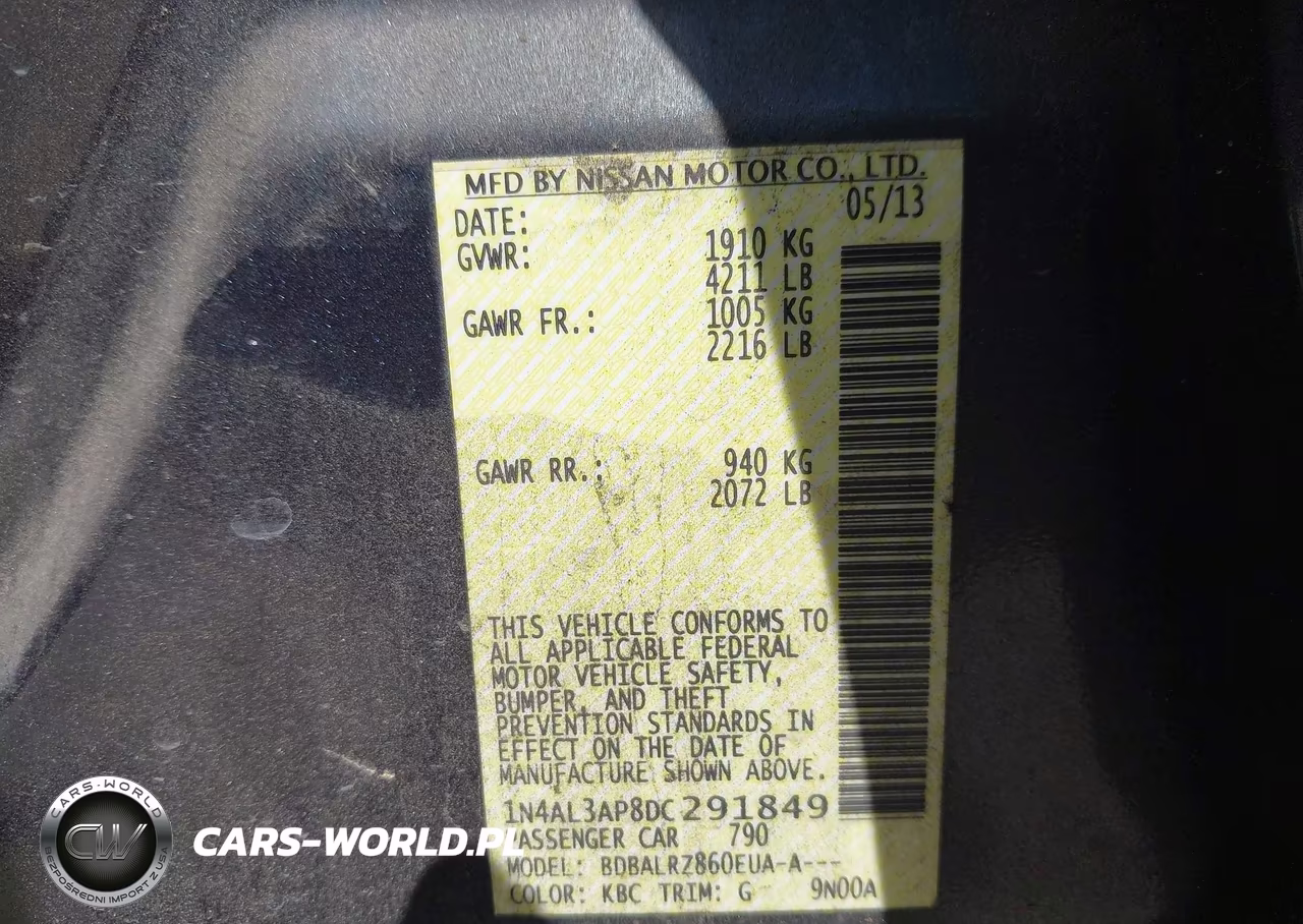 2013 Nissan Altima 2.5 S VIN:1N4AL3AP8DC291849 - 9