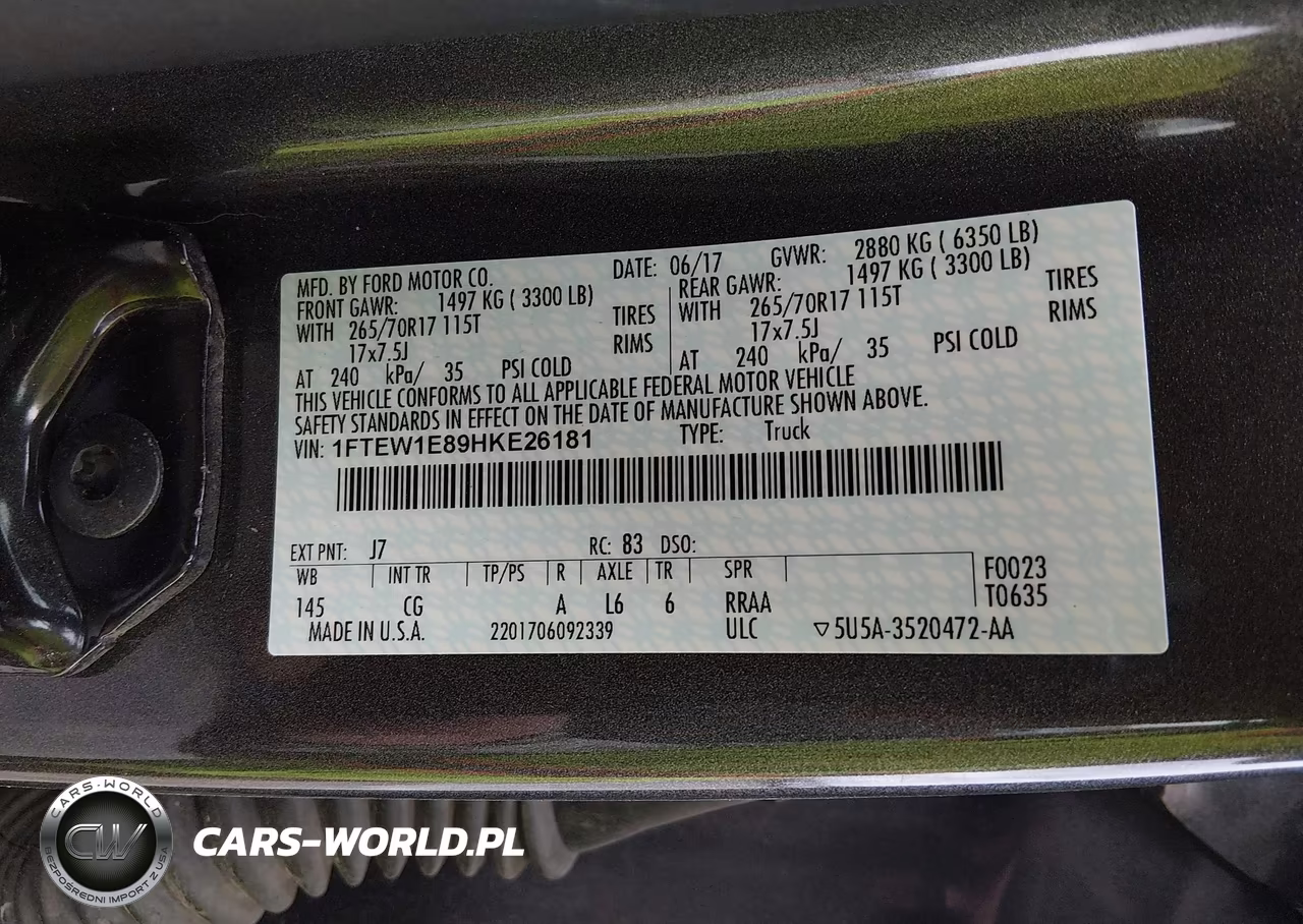 2017 Ford F-150 Xl VIN:1FTEW1E89HKE26181 - 9