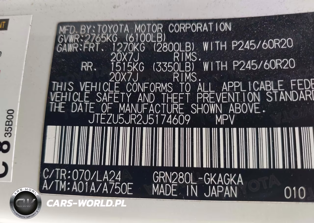 2018 Toyota 4Runner Limited VIN:JTEZU5JR2J5174609 - 9
