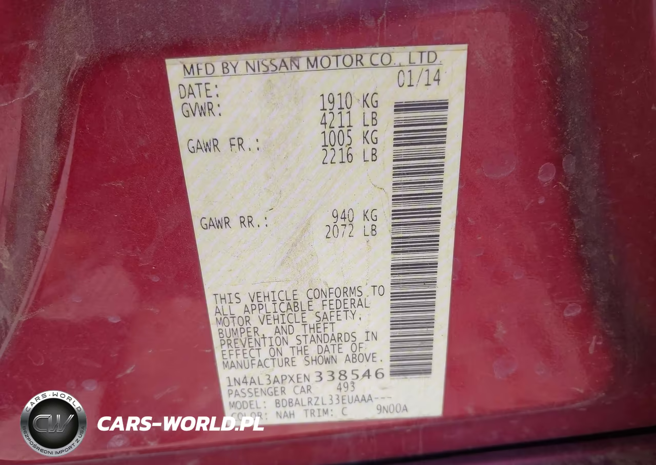 2014 Nissan Altima 2.5 S VIN:1N4AL3APXEN338546 - 9