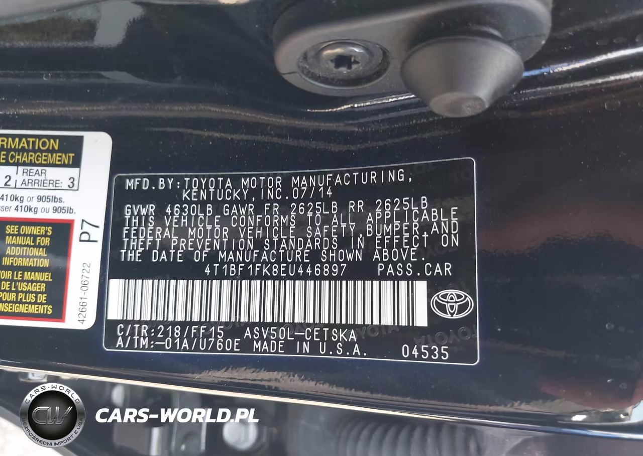 2014 Toyota Camry Se VIN:4T1BF1FK8EU446897 - 9