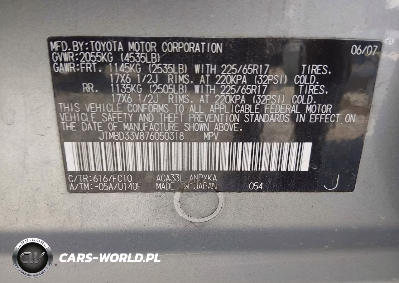 2007 Toyota Rav4 VIN:JTMBD33V876050318 - 9