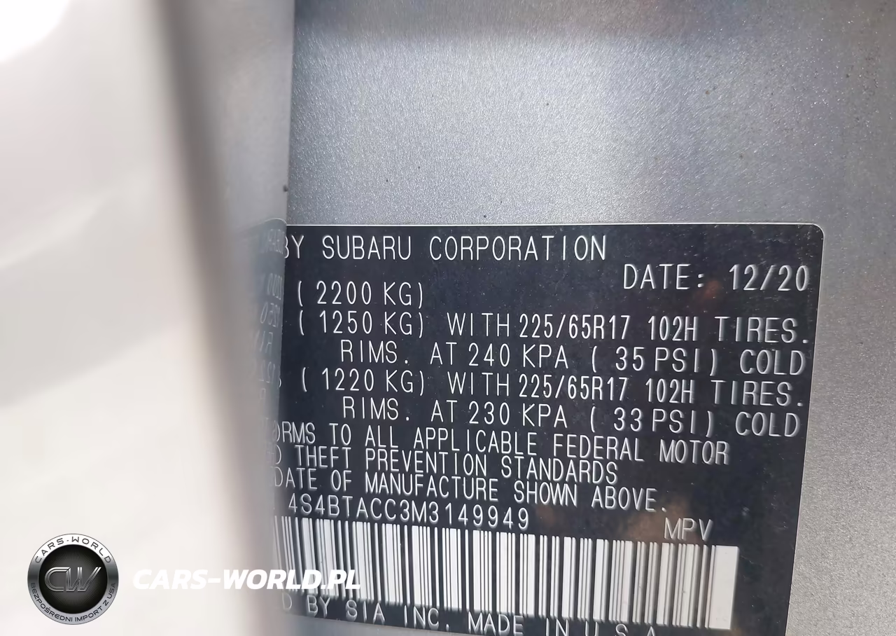2021 Subaru Outback Premium VIN:4S4BTACC3M3149949 - 9