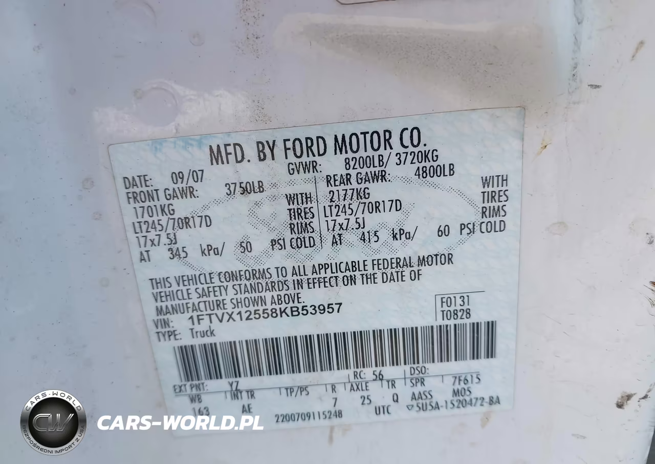 2008 Ford F-150 Xl-Xlt VIN:1FTVX12558KB53957 - 9