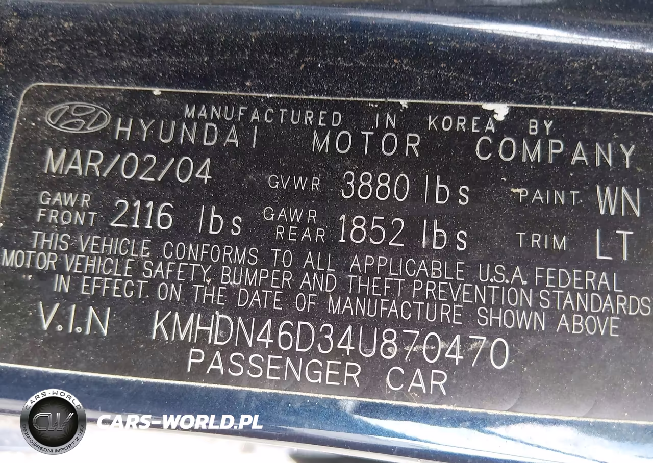 2004 Hyundai Elantra Gls-Gt VIN:KMHDN46D34U870470 - 9