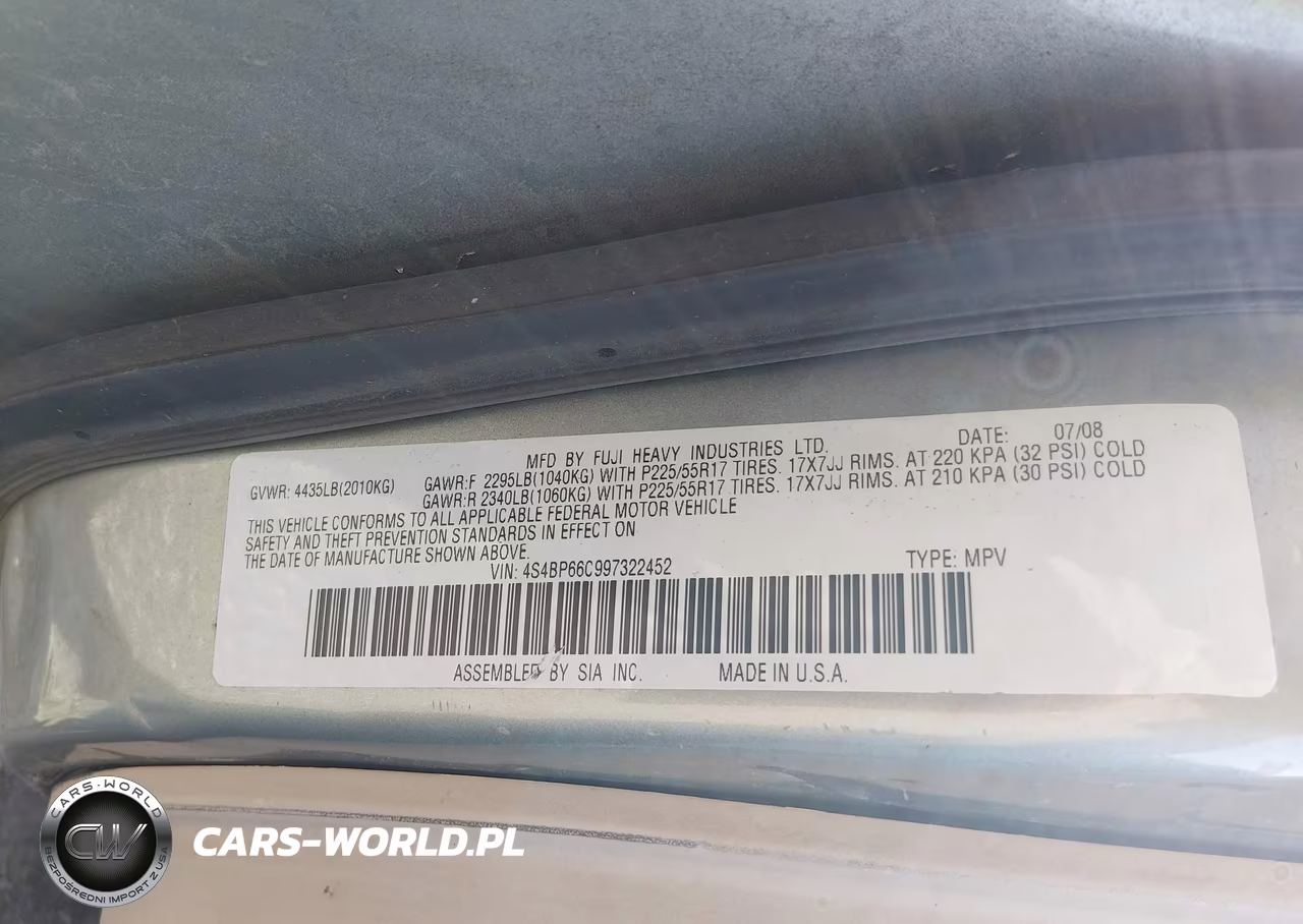 2009 Subaru Outback 2.5I Limited VIN:4S4BP66C997322452 - 9