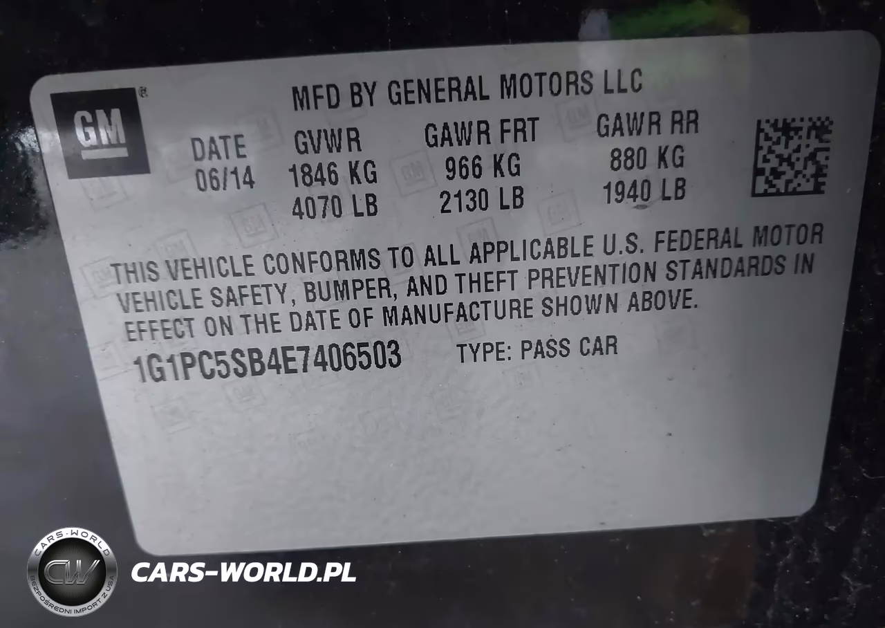 2014 Chevrolet Cruze 1Lt Auto VIN:1G1PC5SB4E7406503 - 9