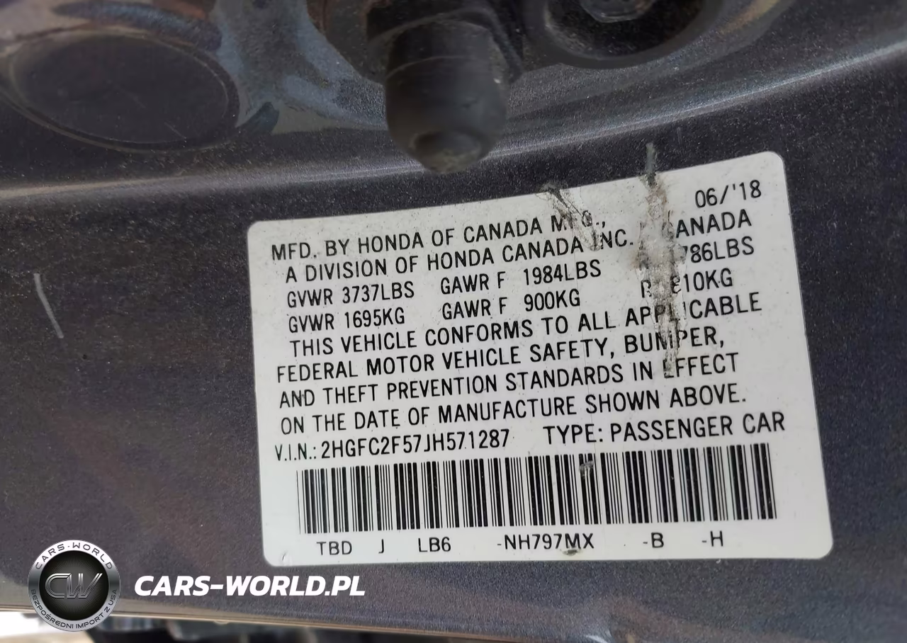 2018 Honda Civic Lx VIN:2HGFC2F57JH571287 - 9