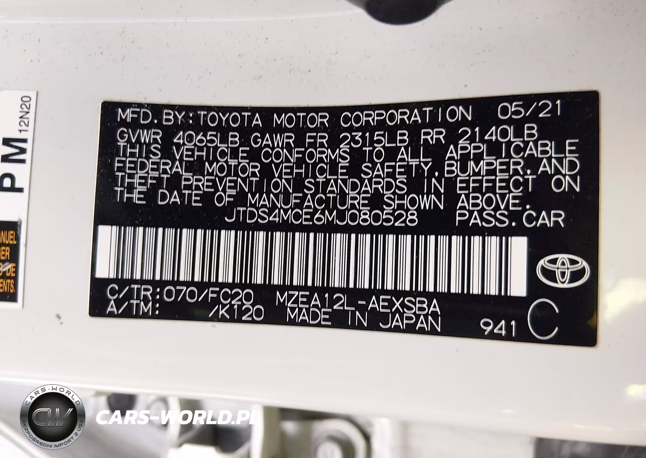 2021 Toyota Corolla Se VIN:JTDS4MCE6MJ080528 - 9