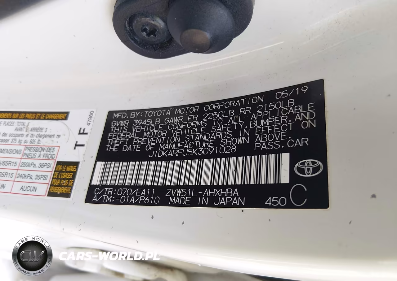 2019 Toyota Prius Limited VIN:JTDKARFU5K3091028 - 9