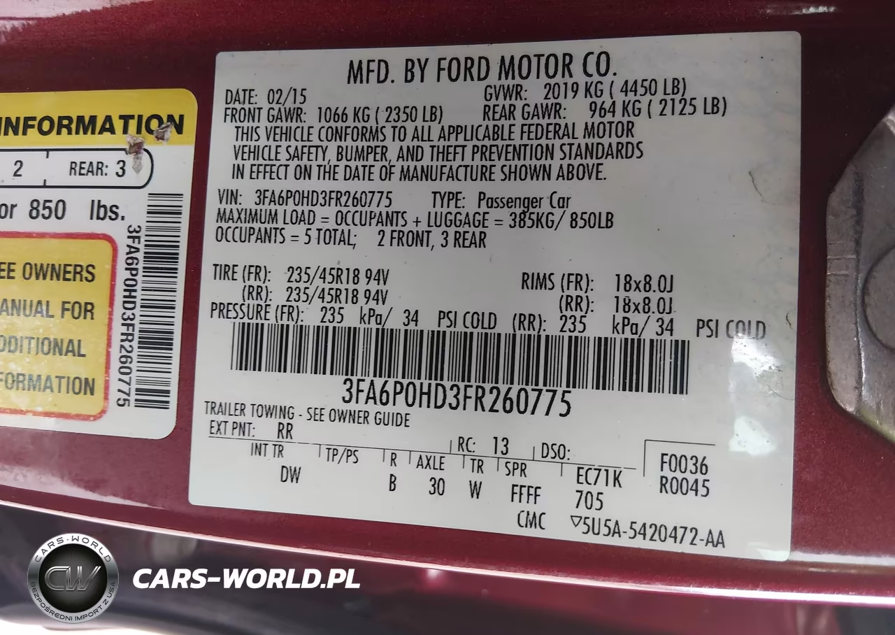 2015 Ford Fusion Se VIN:3FA6P0HD3FR260775 - 9