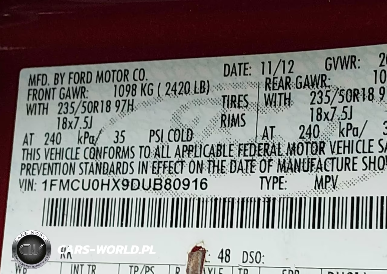 2013 Ford Escape Sel VIN:1FMCU0HX9DUB80916 - 9