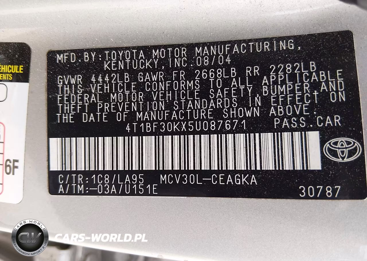 2005 Toyota Camry Xle V6 VIN:4T1BF30KX5U087671 - 9
