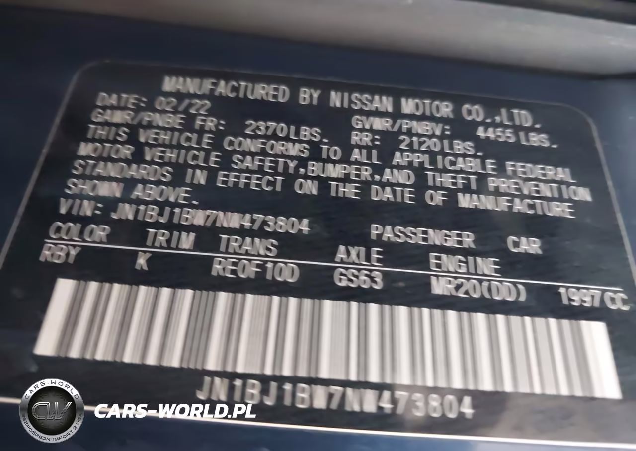2022 Nissan Rogue Sport Sv Awd Xtronic Cvt VIN:JN1BJ1BW7NW473804 - 9