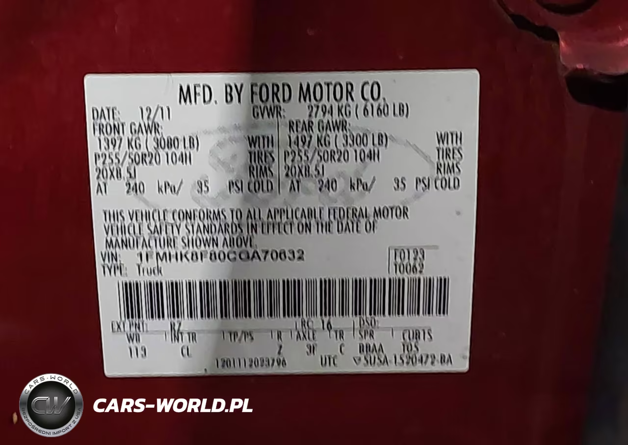 2012 Ford Explorer Limited VIN:1FMHK8F80CGA70632 - 9