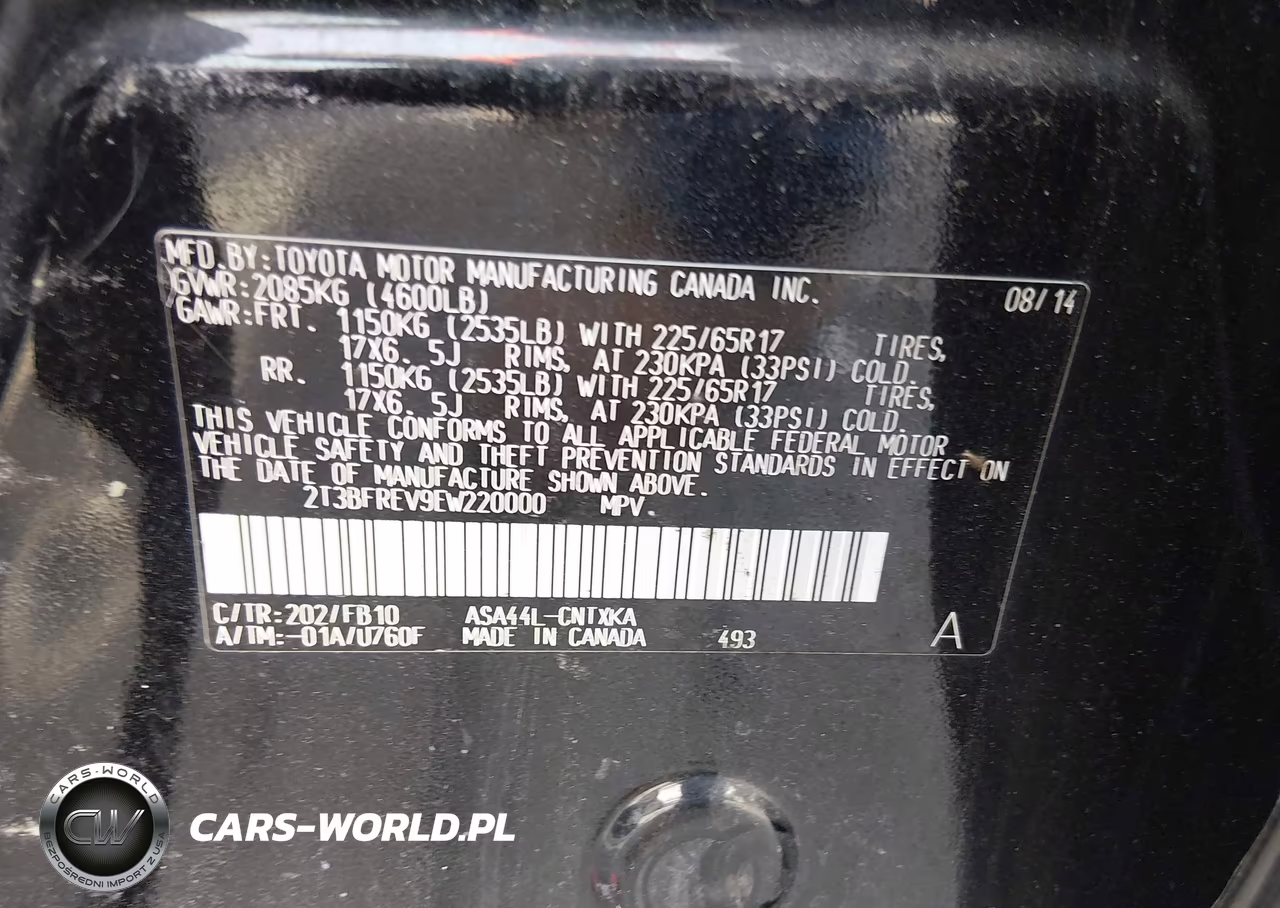 2014 Toyota Rav4 Le VIN:2T3BFREV9EW220000 - 9
