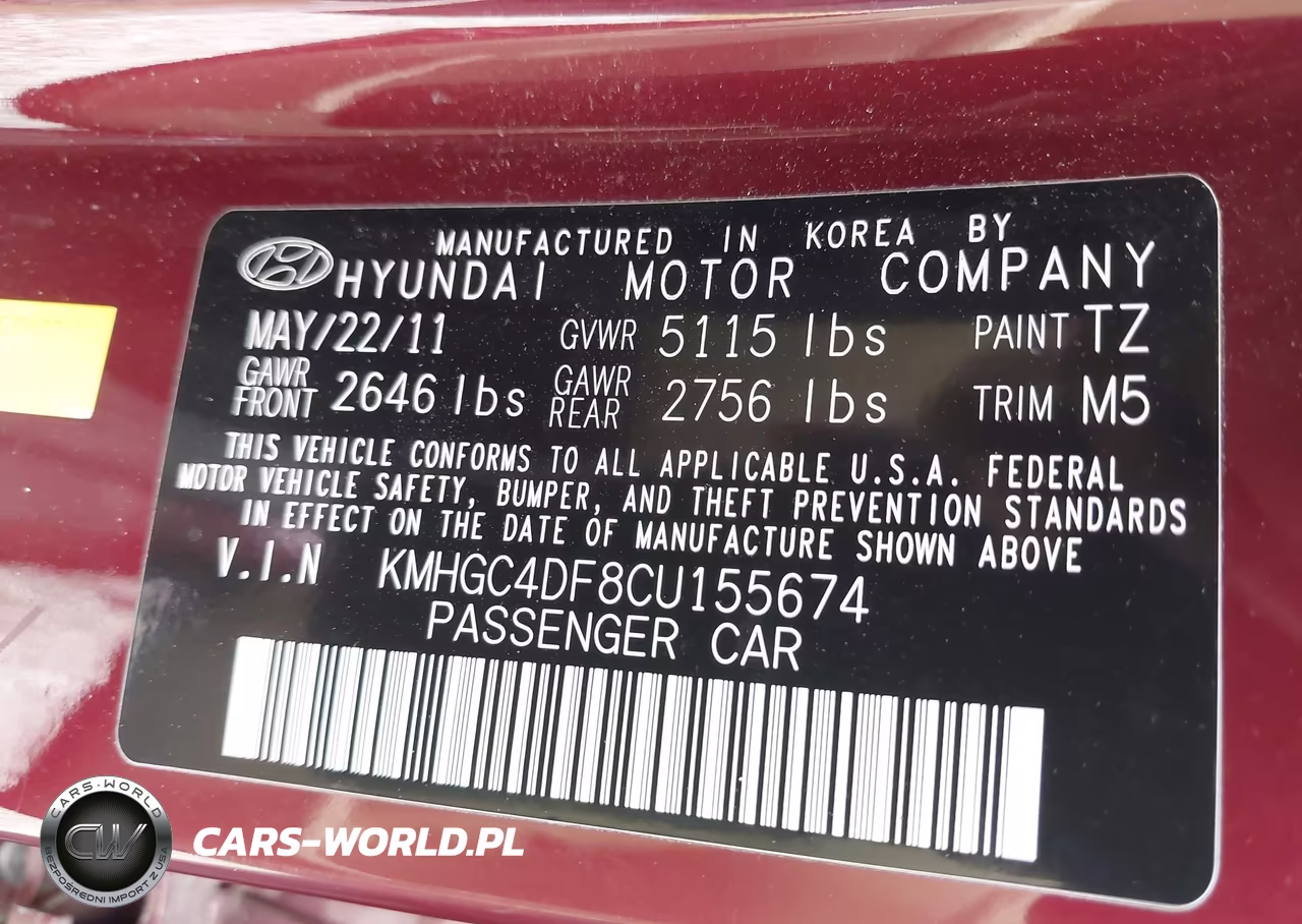 2012 Hyundai Genesis 4.6 VIN:KMHGC4DF8CU155674 - 9
