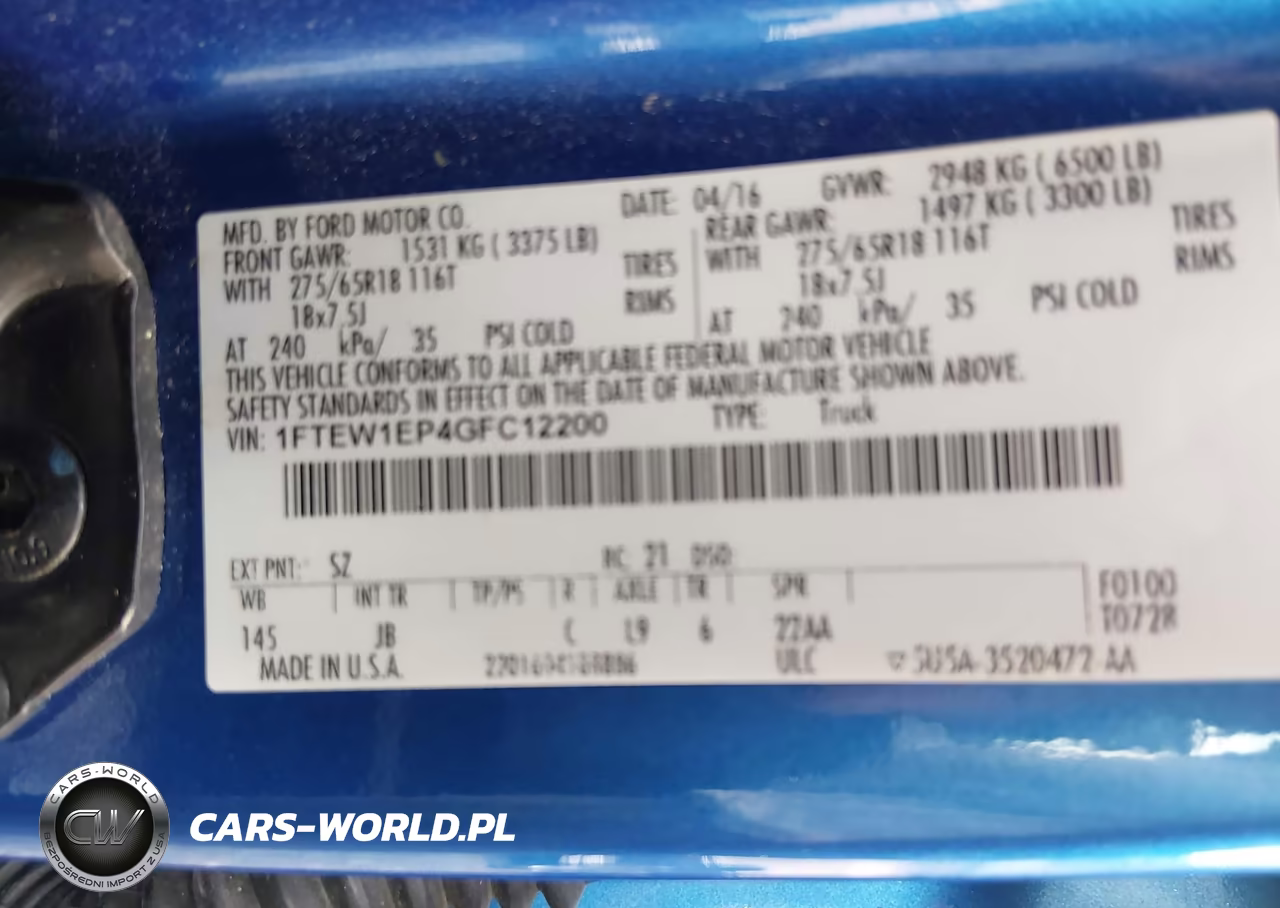 2016 Ford F-150 Xlt VIN:1FTEW1EP4GFC12200 - 9