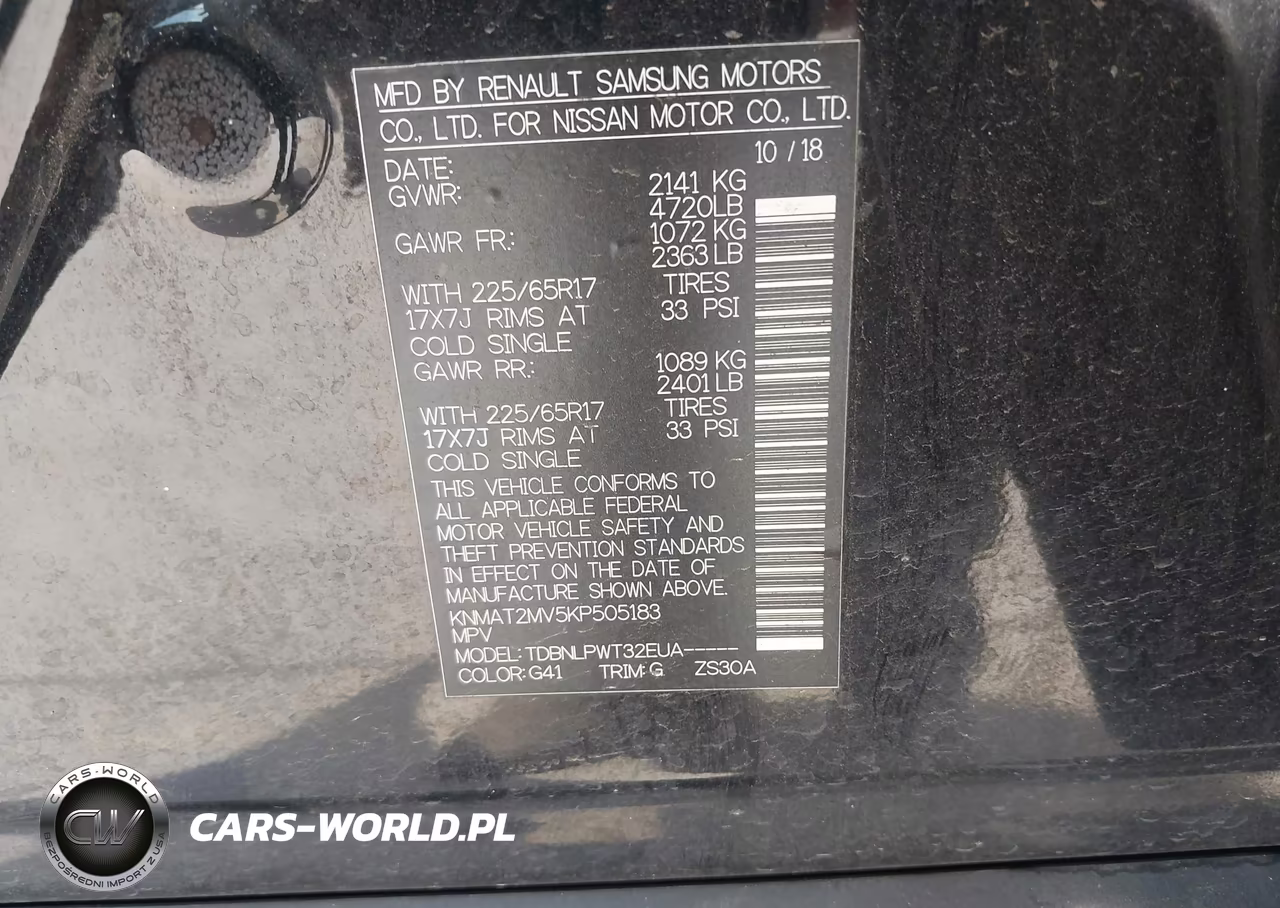 2019 Nissan Rogue S VIN:KNMAT2MV5KP505183 - 9