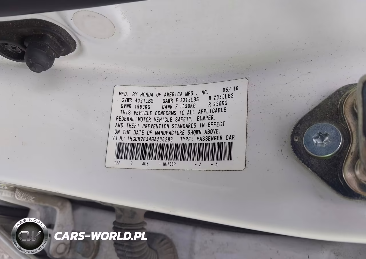 2016 Honda Accord Sport VIN:1HGCR2F54GA206283 - 9