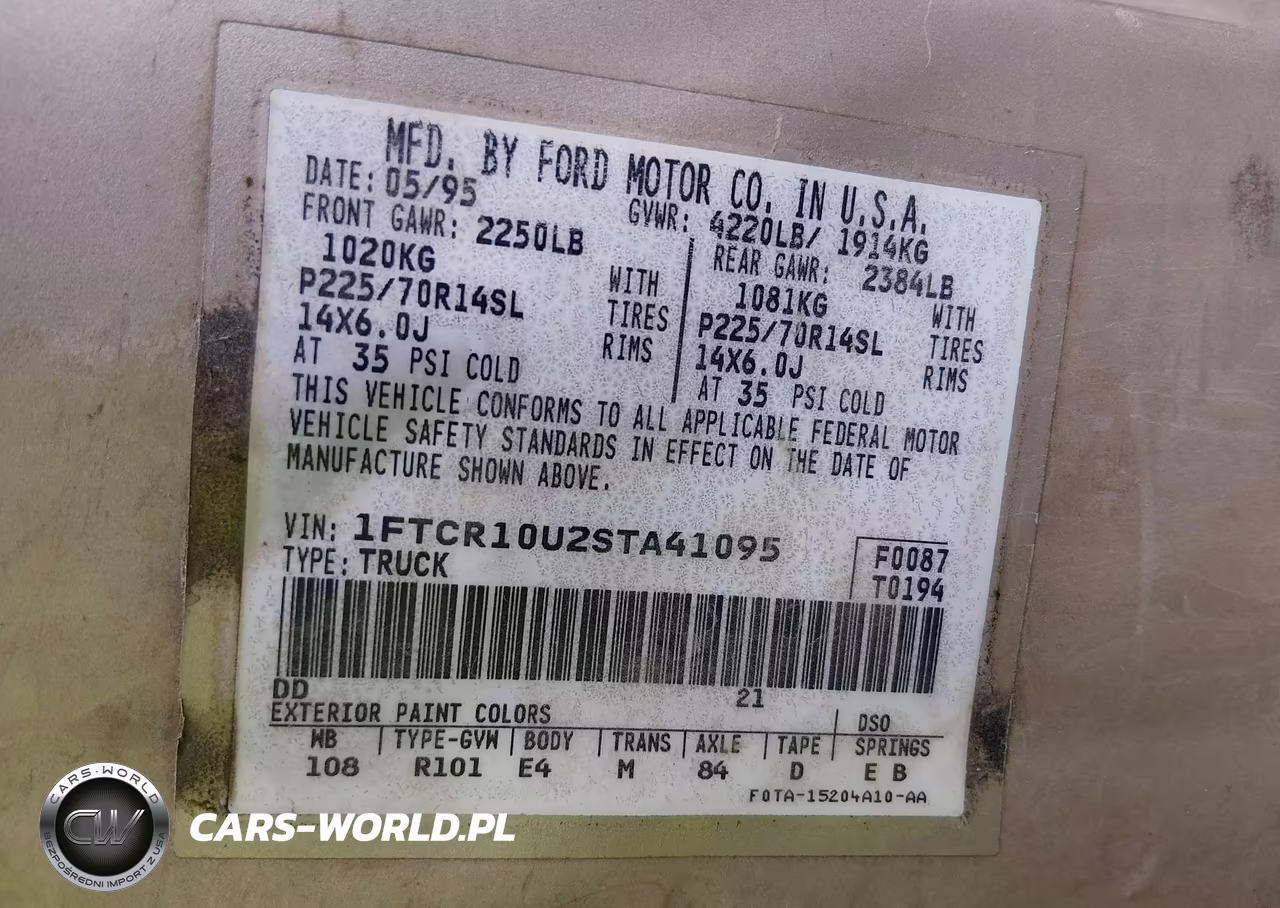 1995 Ford Ranger VIN:1FTCR10U2STA41095 - 9