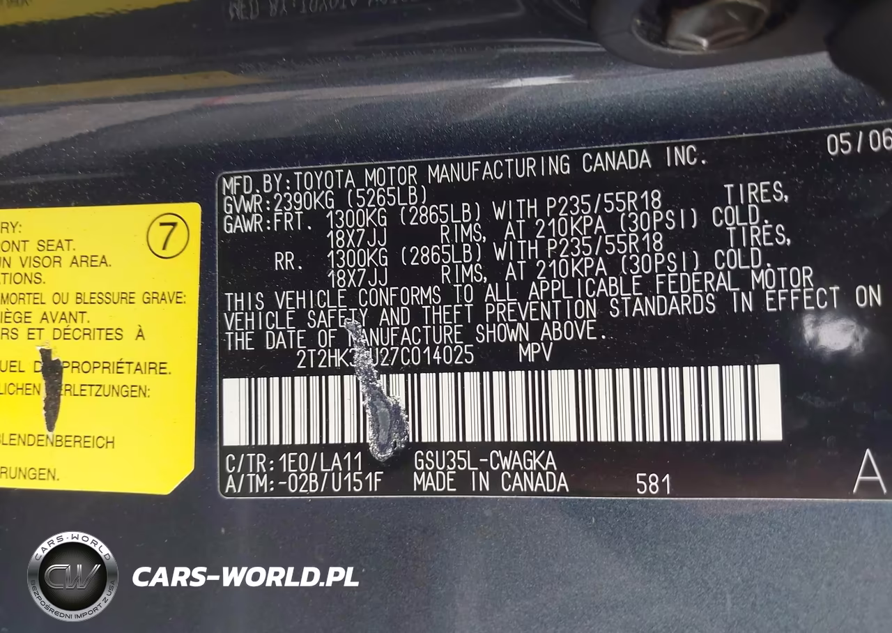 2007 Lexus Rx 350 VIN:2T2HK31U27C014025 - 9